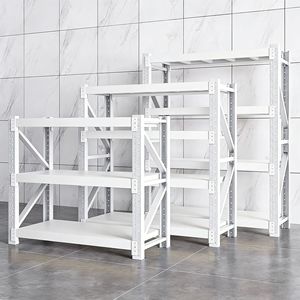 Three-tier Small White Cold-rolled Steel Shelving Unit Warehouse Storage Rack Multi-level Organizer Clutter Rack Home Use 118