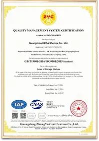 HEDA Shelves quality certificate 4
