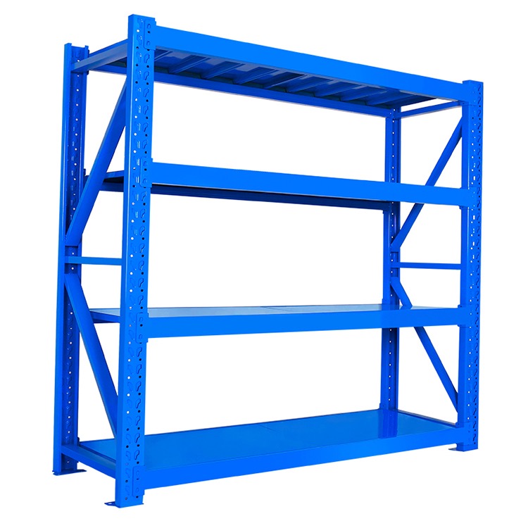 Steel Warehouse Shelving Racks Boltless Corrosion Protection 4-Layer Storage System Electrostatic Powder Coating 3-Year Warranty