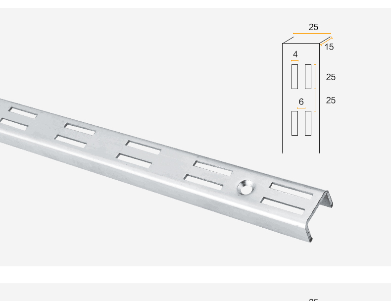FOURGOOD Customized Racking and Shelving System Single Hole Slot Wall Upright