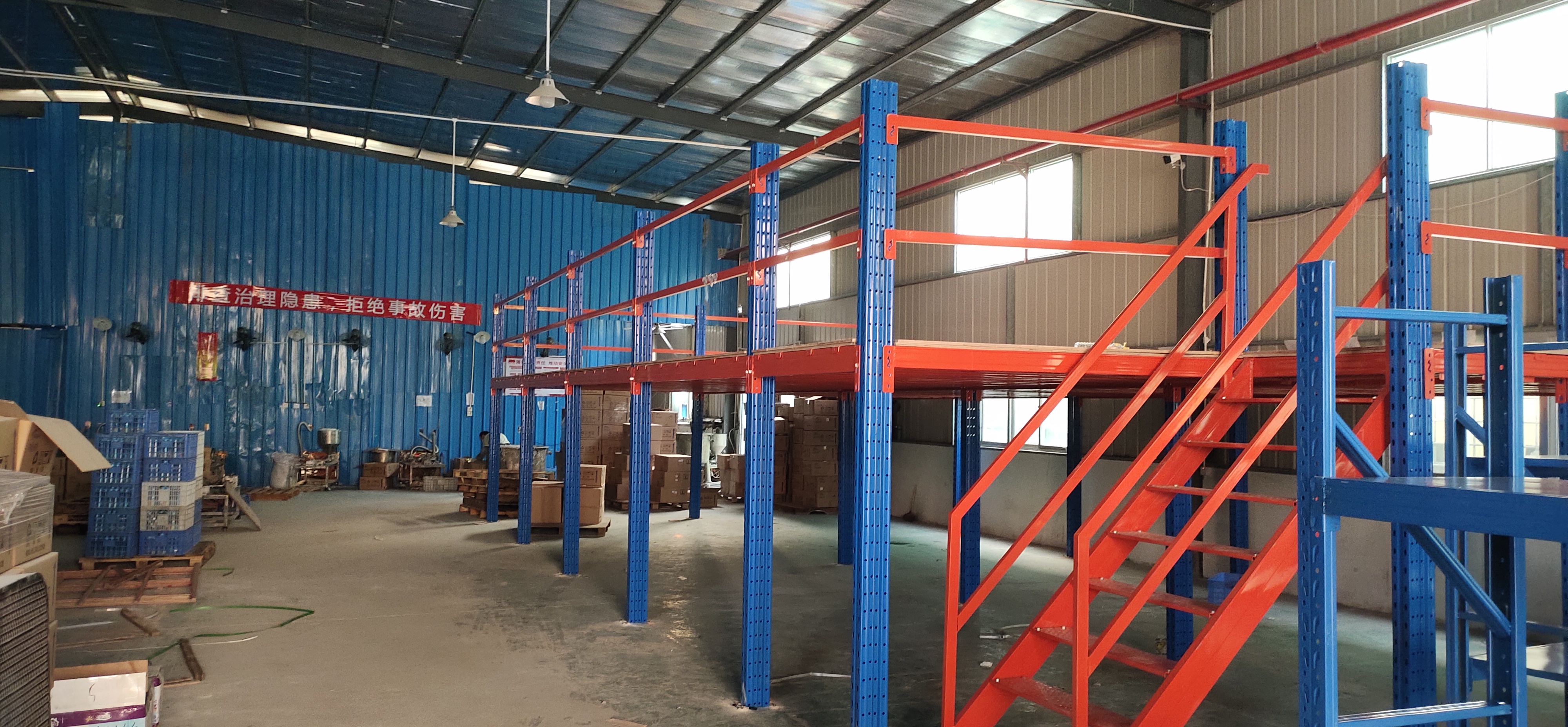 High Load 2-Layer Anti-Rust CE Certified Mezzanine Shelves-Smart Steel Storage Platform for Industrial Warehousing