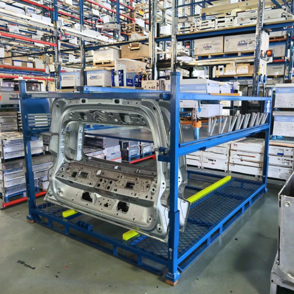 Foldable Backdoor Transport Rack with Wheels Heavy-Duty Cart for Automotive Rear Component Transfer Multiple Purpose Heavy Duty