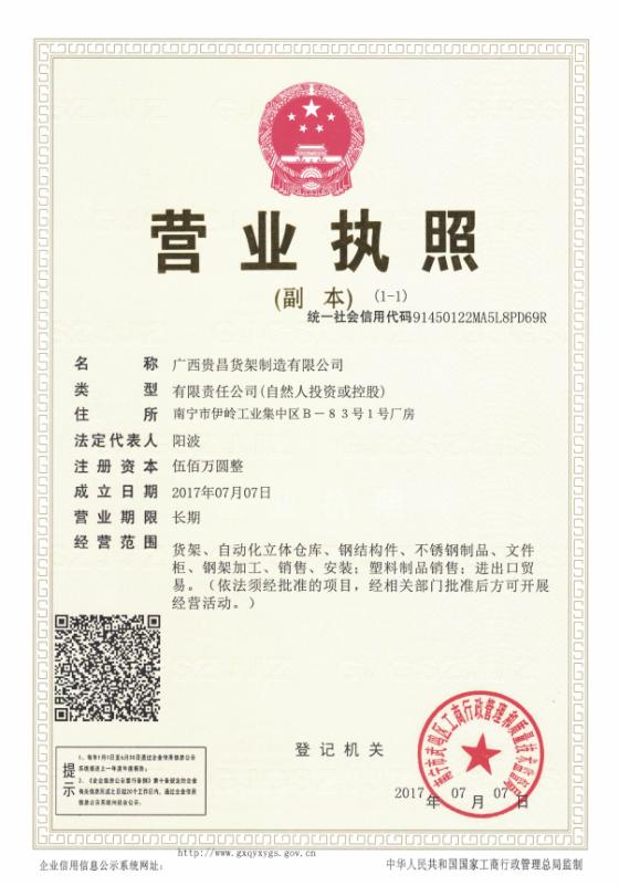 Factory Certificate 1