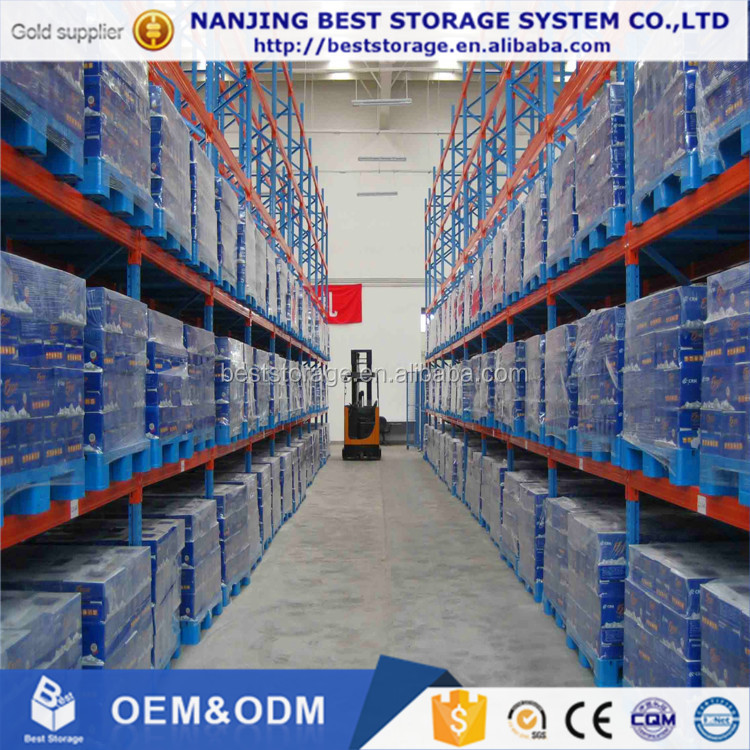 ISO CE Standard 5 Layer Corrosion Protection Blue and Orange Selective High Bay Storage Heavy Duty Pallet Racking System