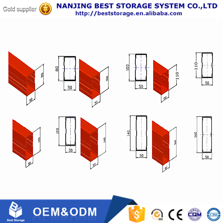 ISO CE Standard 5 Layer Corrosion Protection Blue and Orange Selective High Bay Storage Heavy Duty Pallet Racking System