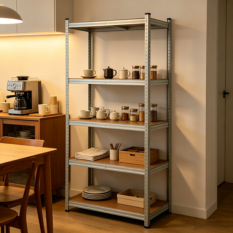 5 Tier Boltless Steel Shelving Rack Unit Adjustable Slotted Angle Display Garage Warehouse Home Storage Shelves
