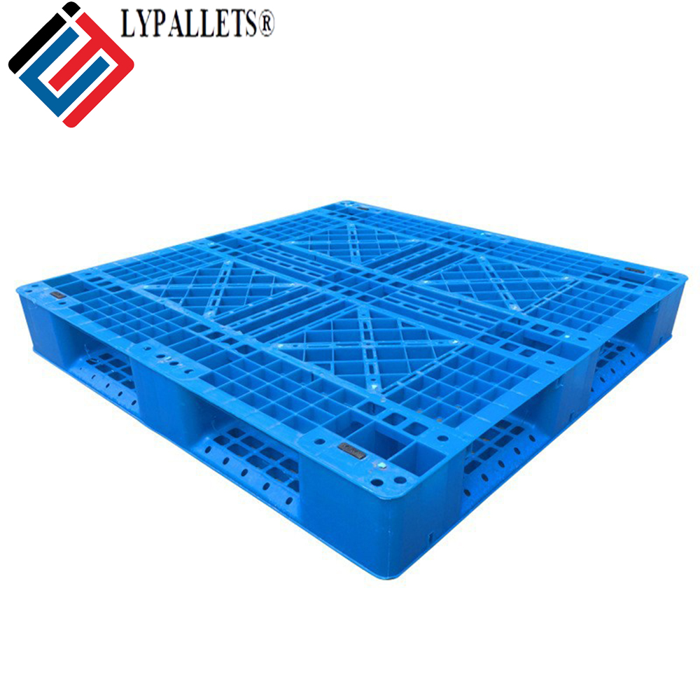 Industrial 4-Way Single Faced Stackable Plastic Warehouse Pallets For Convenient Storage Rack Heavy Duty European Single Deck