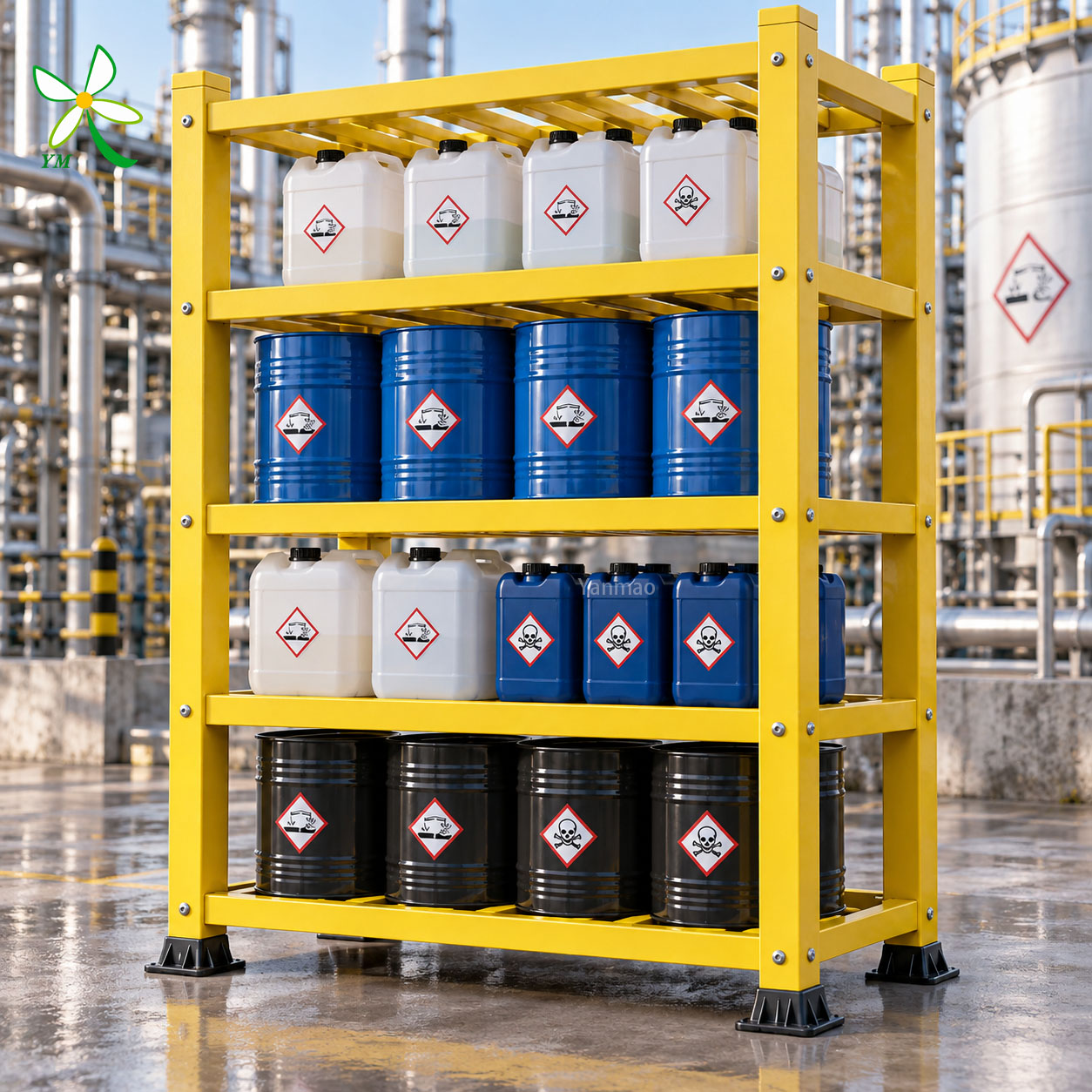 Hot Sale Heavy Duty Anti Rust Water Treatment 1200x750x2400mm 300kg 4 Layer Storage Shelving FRP Storage Rack Warehouse Rack