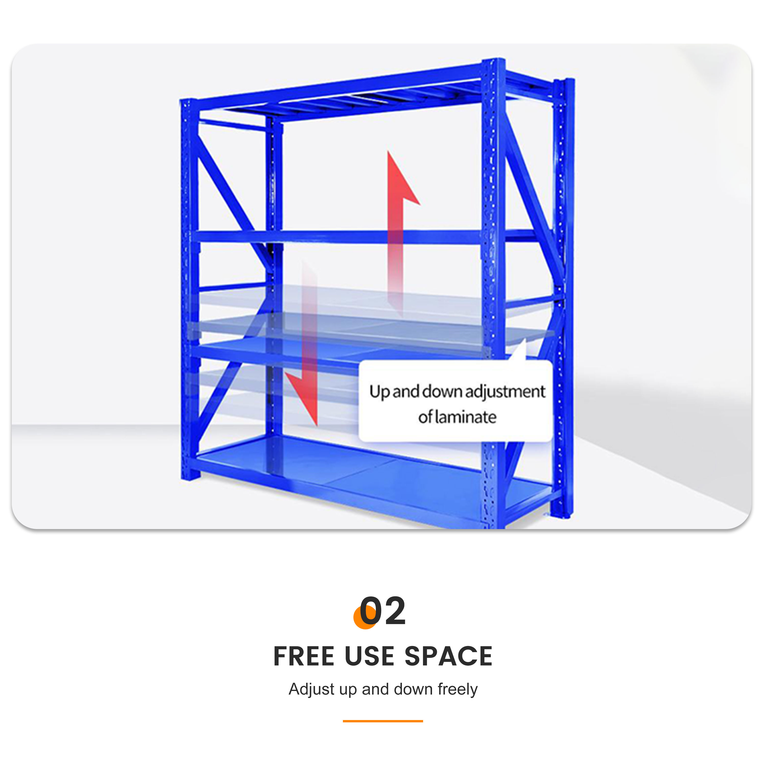 Racking Adjustable Metal Boltless Shelf and Racks Warehouse Storage Medium Duty Metal Rack Shelf