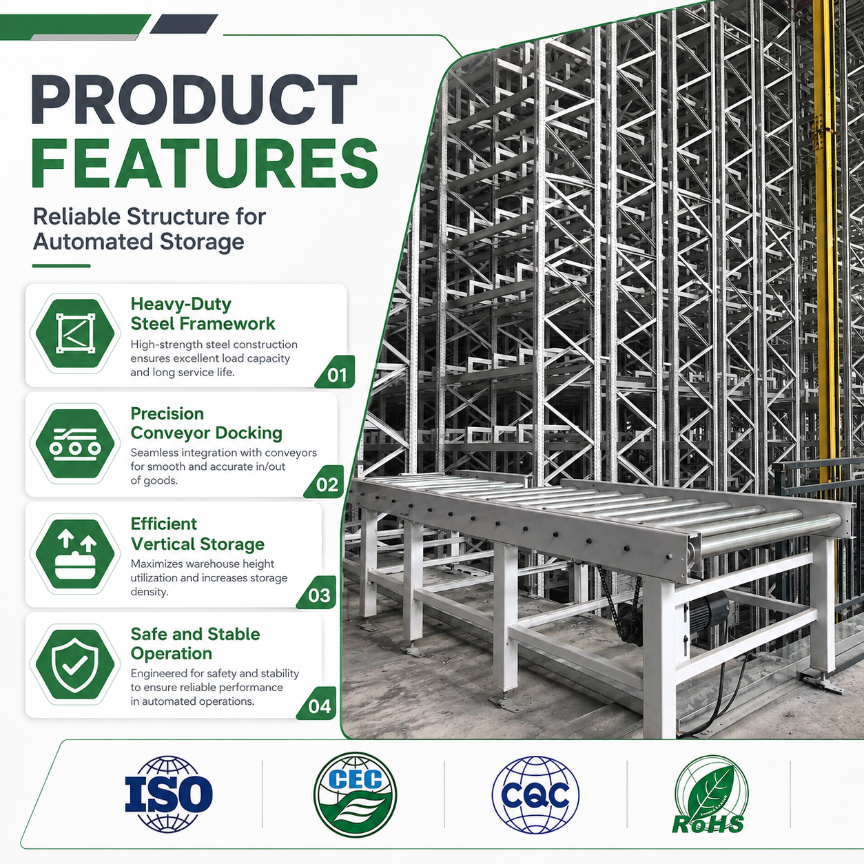Automated ASRS Mezzanine Rack Stacker Crane Racking System High Density Warehouse Storage Heavy Duty Steel Pallet Rack OEM ODM