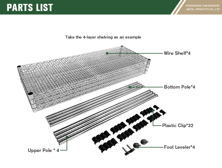 Parts List Detail 1 - Metal Storage Rack Shelving