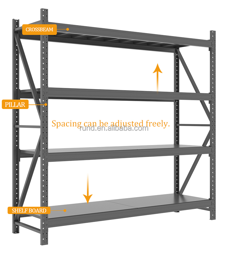RD-33# Q235 Steel Multilayer Storage Rack Medium Duty Tier Adjustable Powder Coated Multi-Level Rack For Heavy Weight Cargo