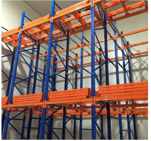 Heavy Duty Push Back Rack Adjustable Warehouse Storage System Metal Pallet Rack System