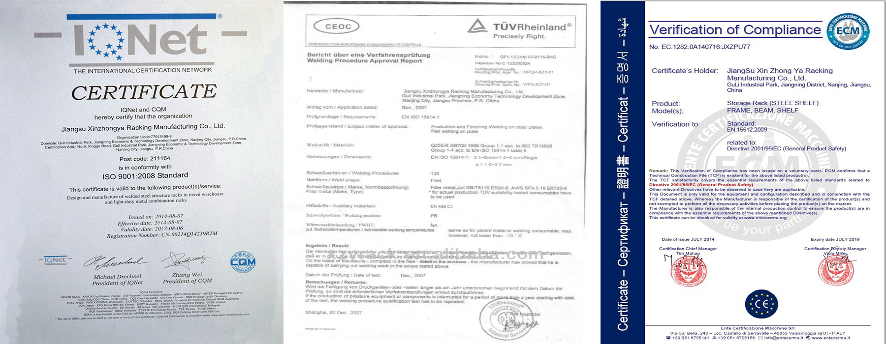 Product Quality Certifications