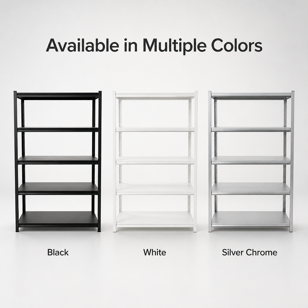 100KG Load Black Multi-layer Light Duty Steel Shelving Storage Rack Adjustable Boltless Shelf Warehouse Household