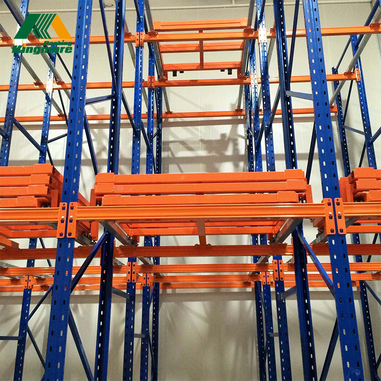 Heavy Duty Push Back Rack Adjustable Warehouse Storage System Metal Pallet Rack System