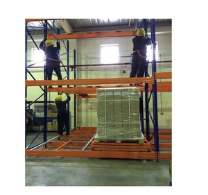 Heavy Duty Push Back Rack Adjustable Warehouse Storage System Metal Pallet Rack System