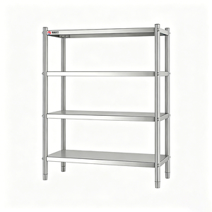 Stainless Steel Storage Shelf Heavy Duty Shelving Commercial Kitchen Rack Restaurant Hotel Shelf 4 Tier Storage Rack