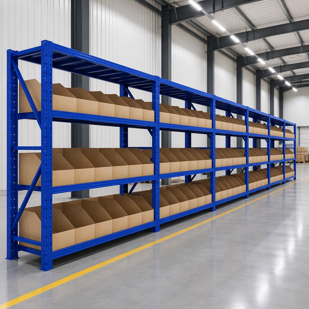 Factory Wholesale Industrial Metal Shelving Unit, Modular Slanted Pick Rack for Hardware &amp; Small Parts Storage