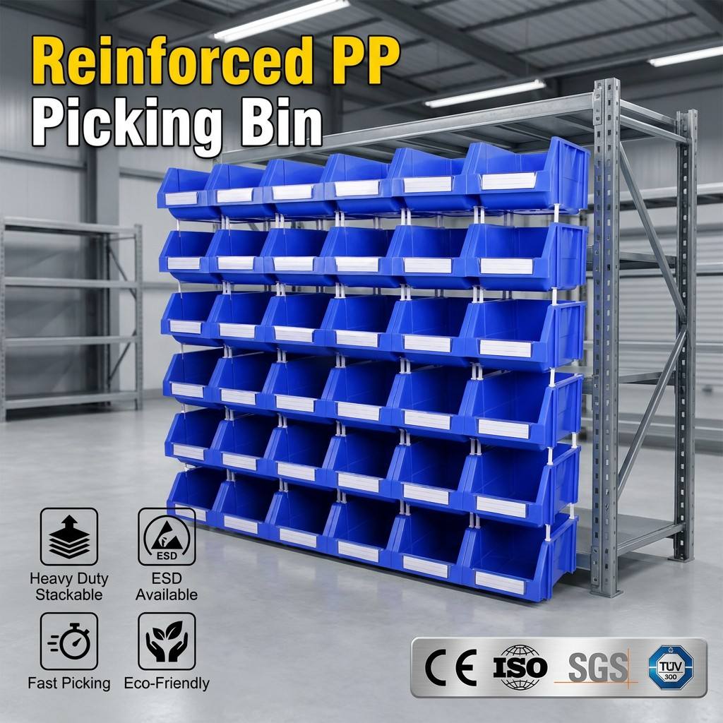INORDER Semi-Open Stacking Warehouse Bin Spare Parts Picking Storage Organizer For Hardware Sorting Shelving Wholesale