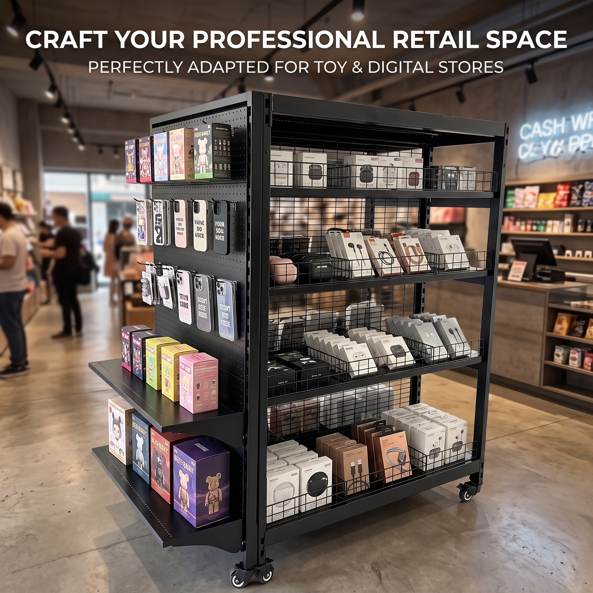 Customizable Metal Gondola Shelving Retail Store Display Racks Supermarket Aisle Shelves OEM ODM