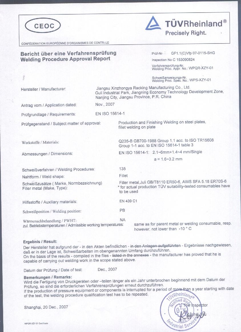 TUV Certificate