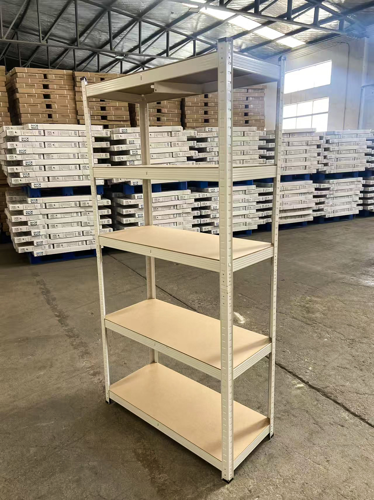 Bolted Adjustable Durable Shelving 5 Tiers Steel Iron Rack Home Capacity Light Duty Shelves Warehouse Garage Slotted Angle