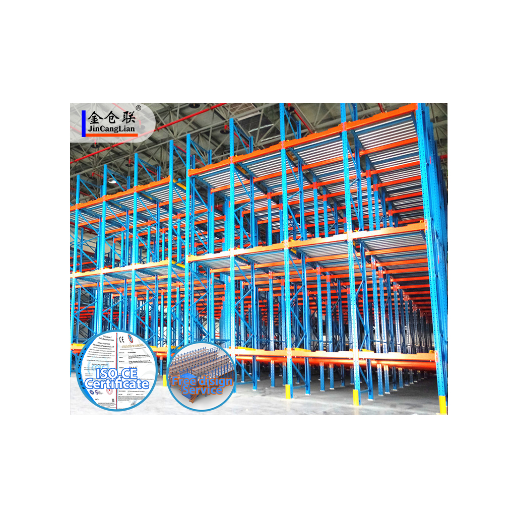 Heavy Duty Steel 5 Layer Corrosion Protection Brushed Surface High Storage Efficiency ISO9001/CE Certified Push Racking Rack