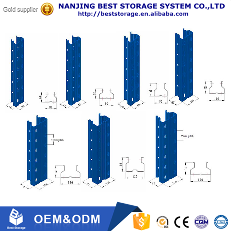 ISO CE Standard 5 Layer Corrosion Protection Blue and Orange Selective High Bay Storage Heavy Duty Pallet Racking System