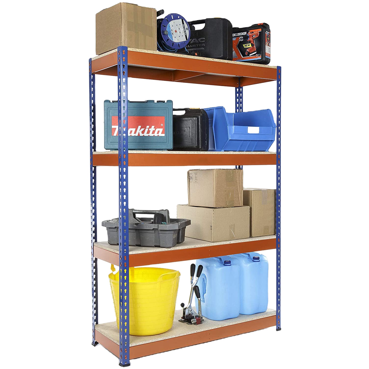 Modern Iron 5-Tier Medium Duty Rack Adjustable Garage Shelving Shelf Storage Units Powder Coated 3-5t Capacity