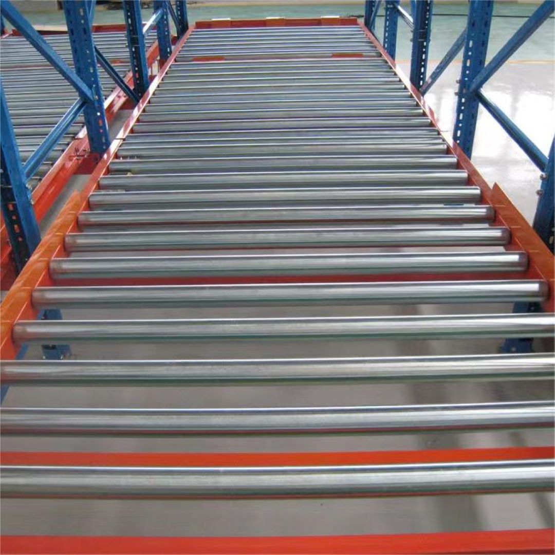 Heavy Duty Steel Roller Dynamic FIFO Gravity Racking System 5-Layer Warehouse Storage with Corrosion Protection