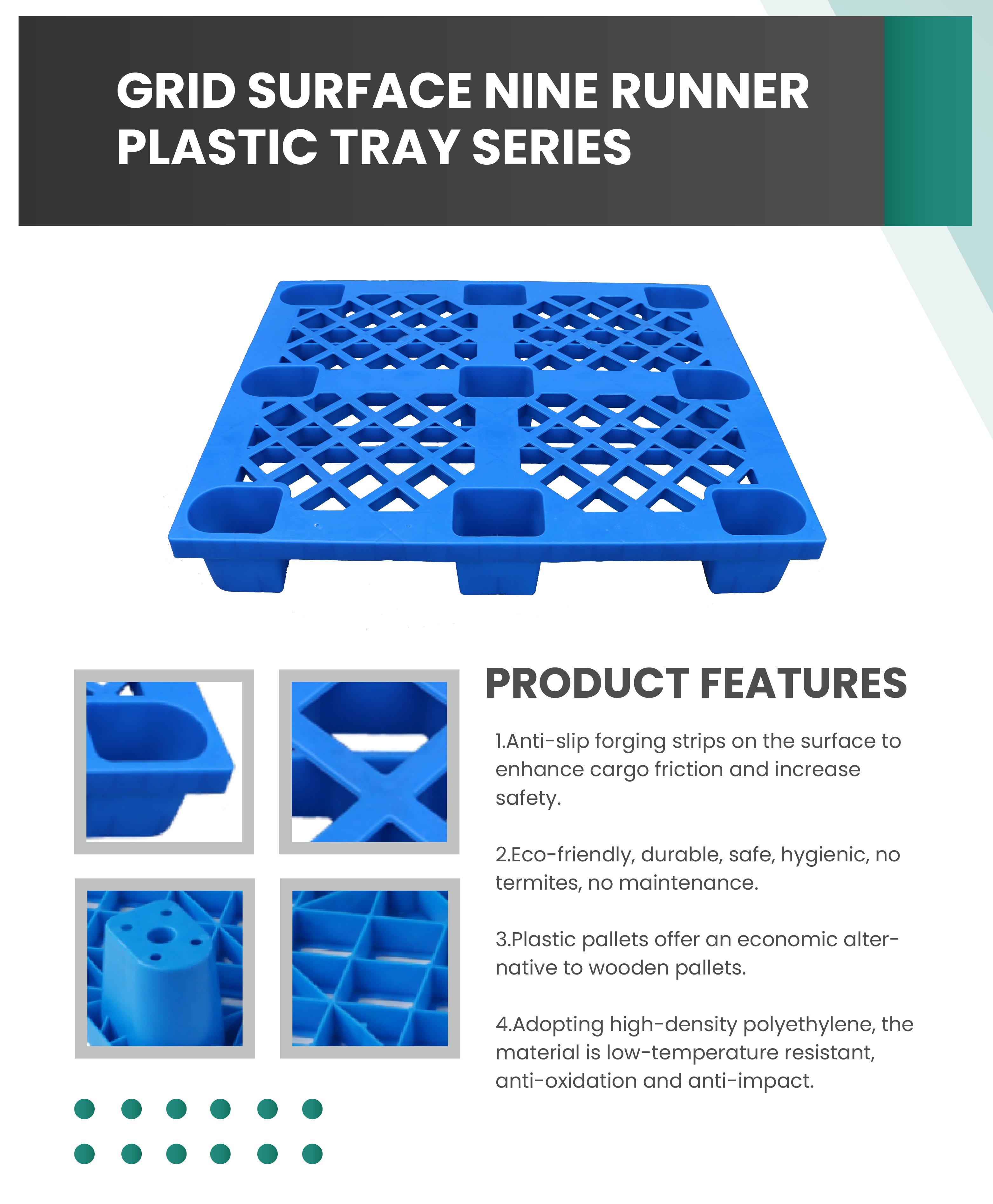 Plastic pallet storage view