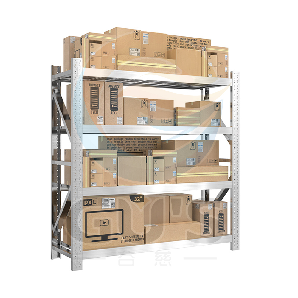 Heavy-Duty Boltless Steel Storage Racks 4-Layer Industrial Warehouse Shelving System Metal Equipment For Commercial Storage