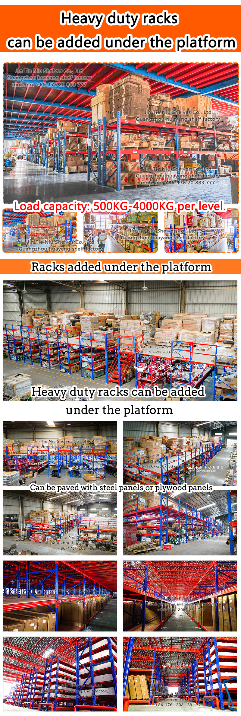Stackable Storage Rack Pallet Racking Systems Warehouse Equipment 1000KG 2000KG 3000KG Pounds Tons