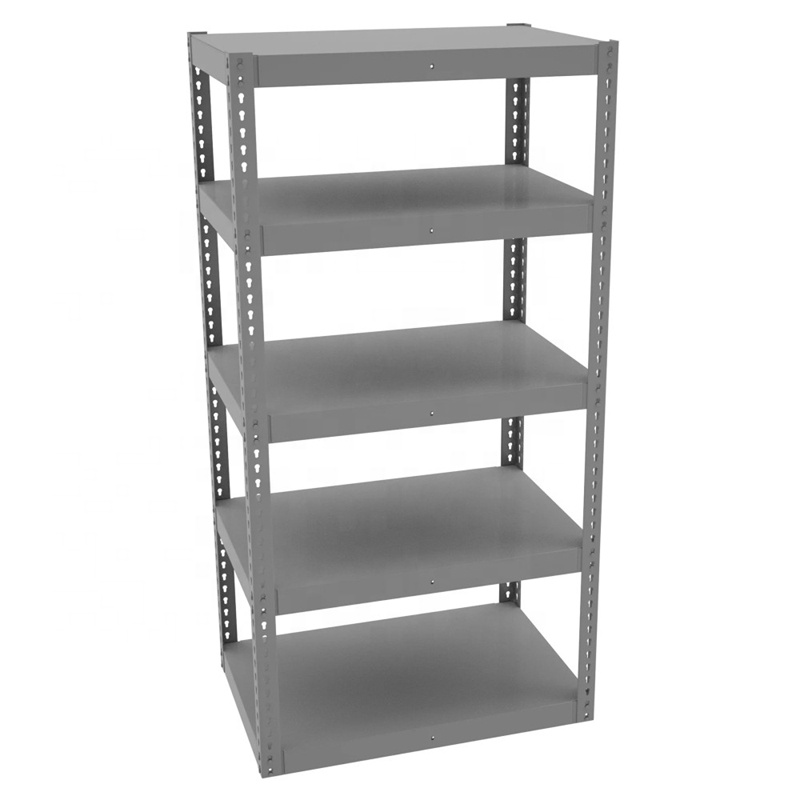 4/5 Level with Screw Corner Metal Storage Rack Wholesale, Warehouse Storage Rack, Slotted Angle Storage Rack