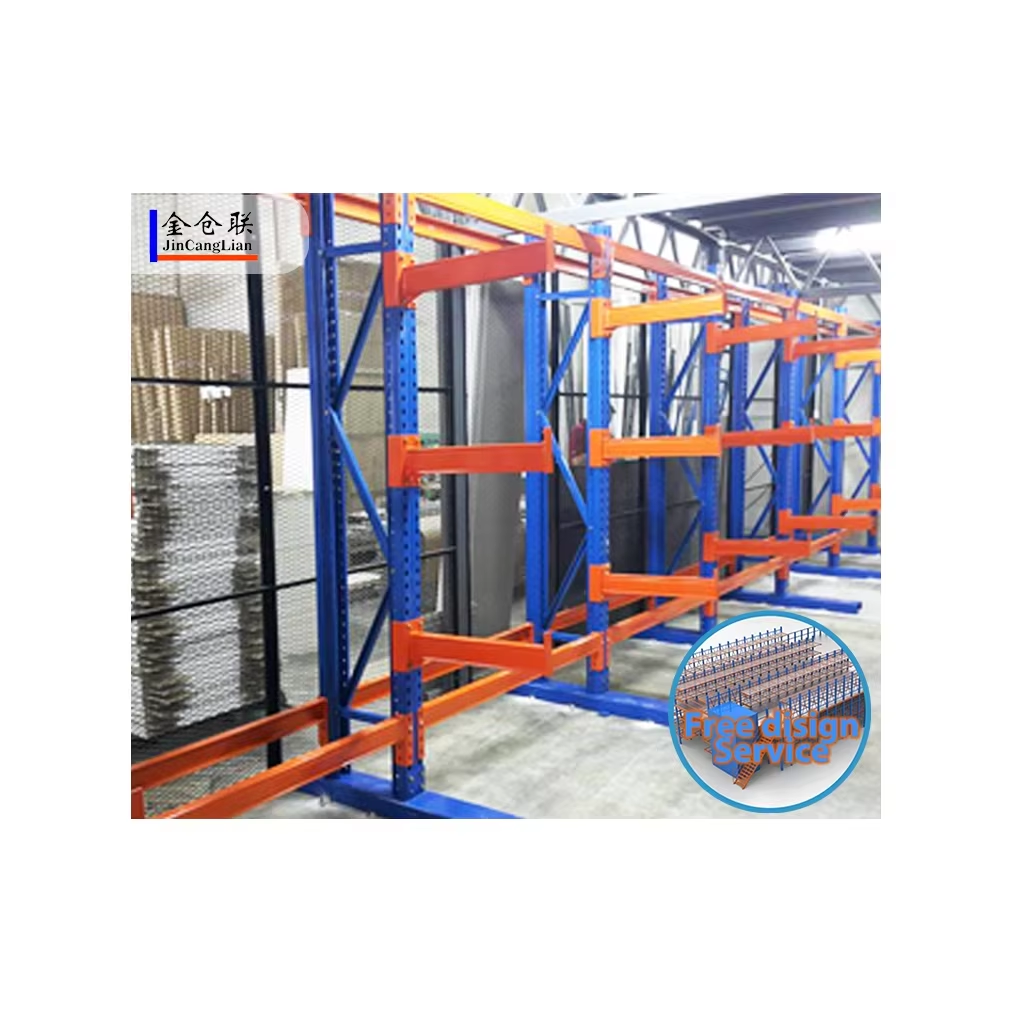 Single Sided 5 Layer Steel Cantilever Storage Rack Complete Small Bolts Nuts Anti-Corrosion Treatment High Storage Efficiency