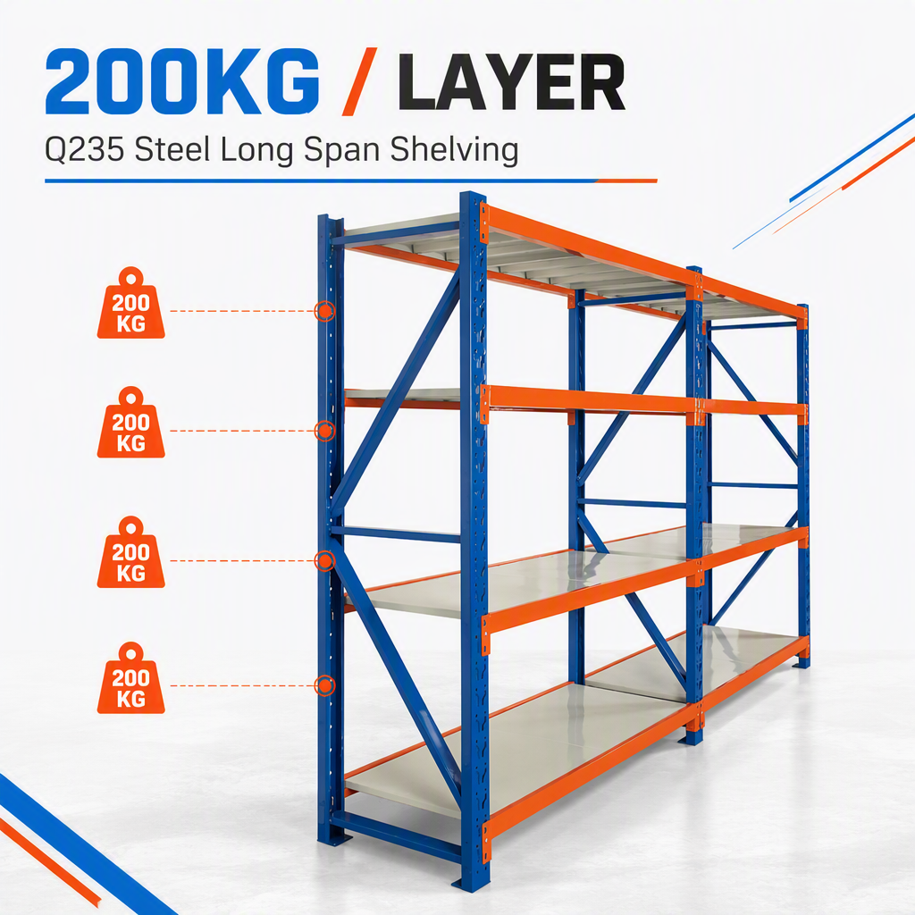 Boltless Metal Shelving 4 Tier Steel Storage Racks Medium Heavy Duty 200KG 300KG 500KG Load Corrosion Resistant Warehouse Shelf