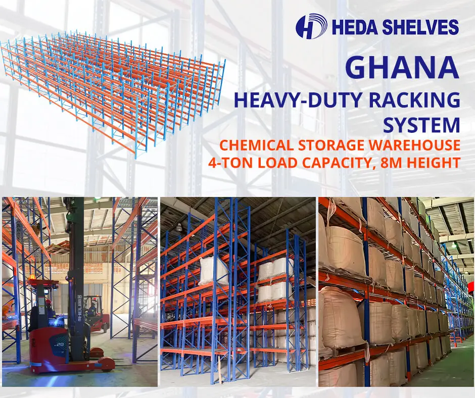 Heavy-duty racking system for chemical storage in Ghana