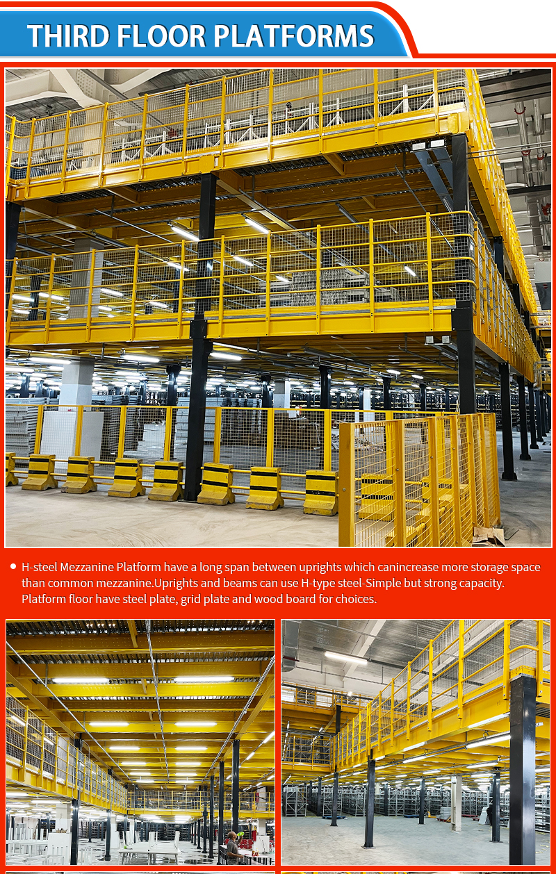 Customized High Density Storage Mezzanine Steel Wholesale Mezzanine Floor Platform Metal Mezzanine