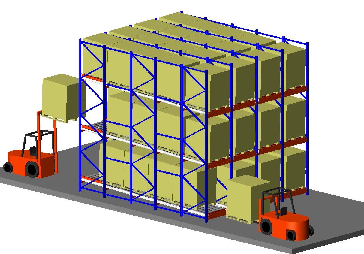 Industrial Live Pallet Racking Cold Storage Heavy-Duty Steel 4-Layer Roller Corrosion Protection Stacking Rack Shelves TUV