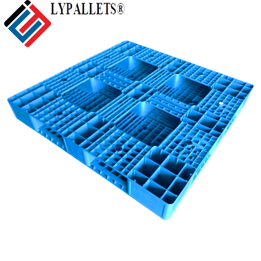 Industrial 4-Way Single Faced Stackable Plastic Warehouse Pallets For Convenient Storage Rack Heavy Duty European Single Deck