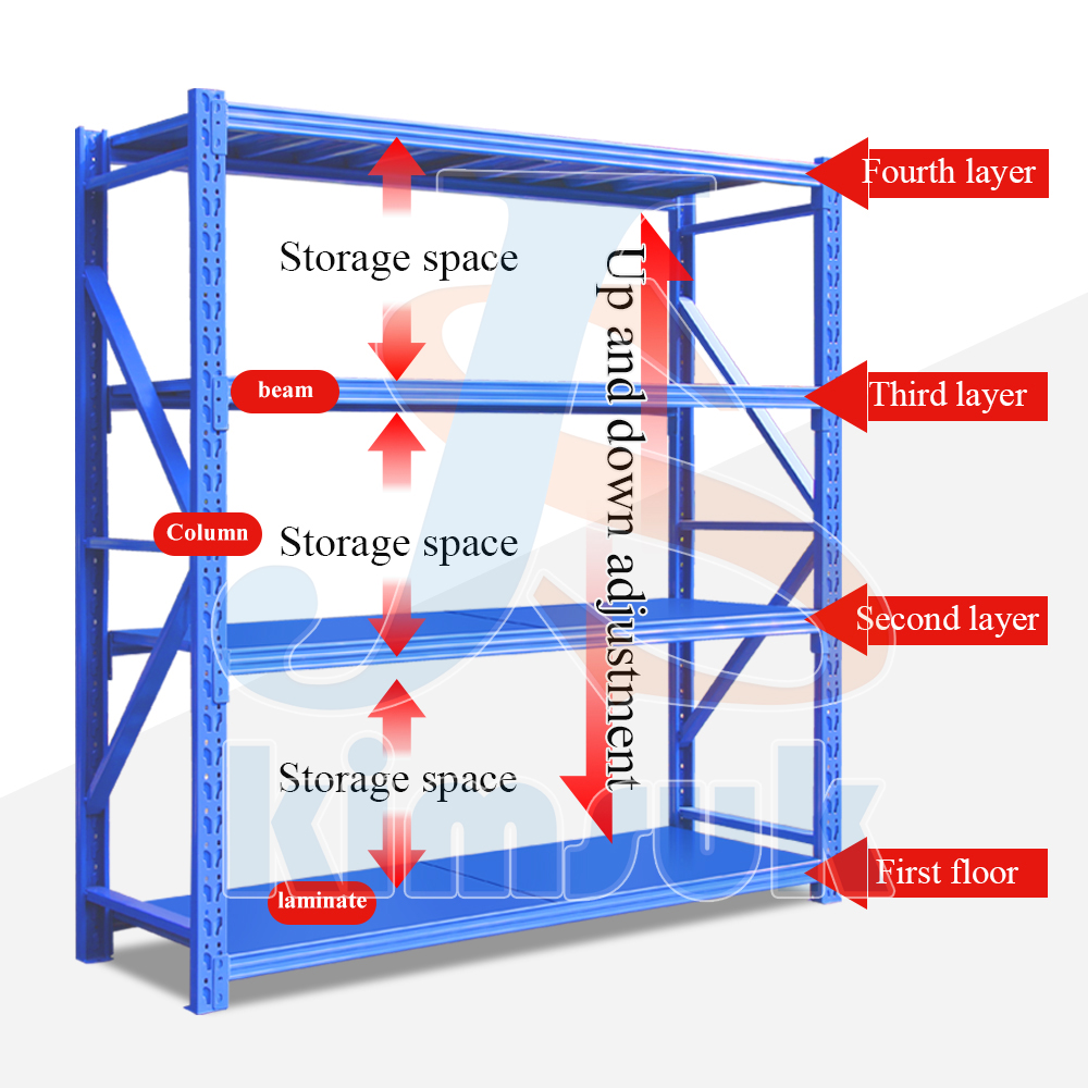 Low Price Racking Adjustable Metal Boltless Shelf and Racks Warehouse Storage Medium Duty Metal Rack Shelf
