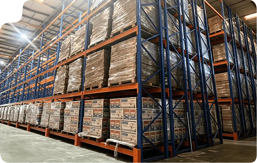 Food and beverage warehouse pallet racking