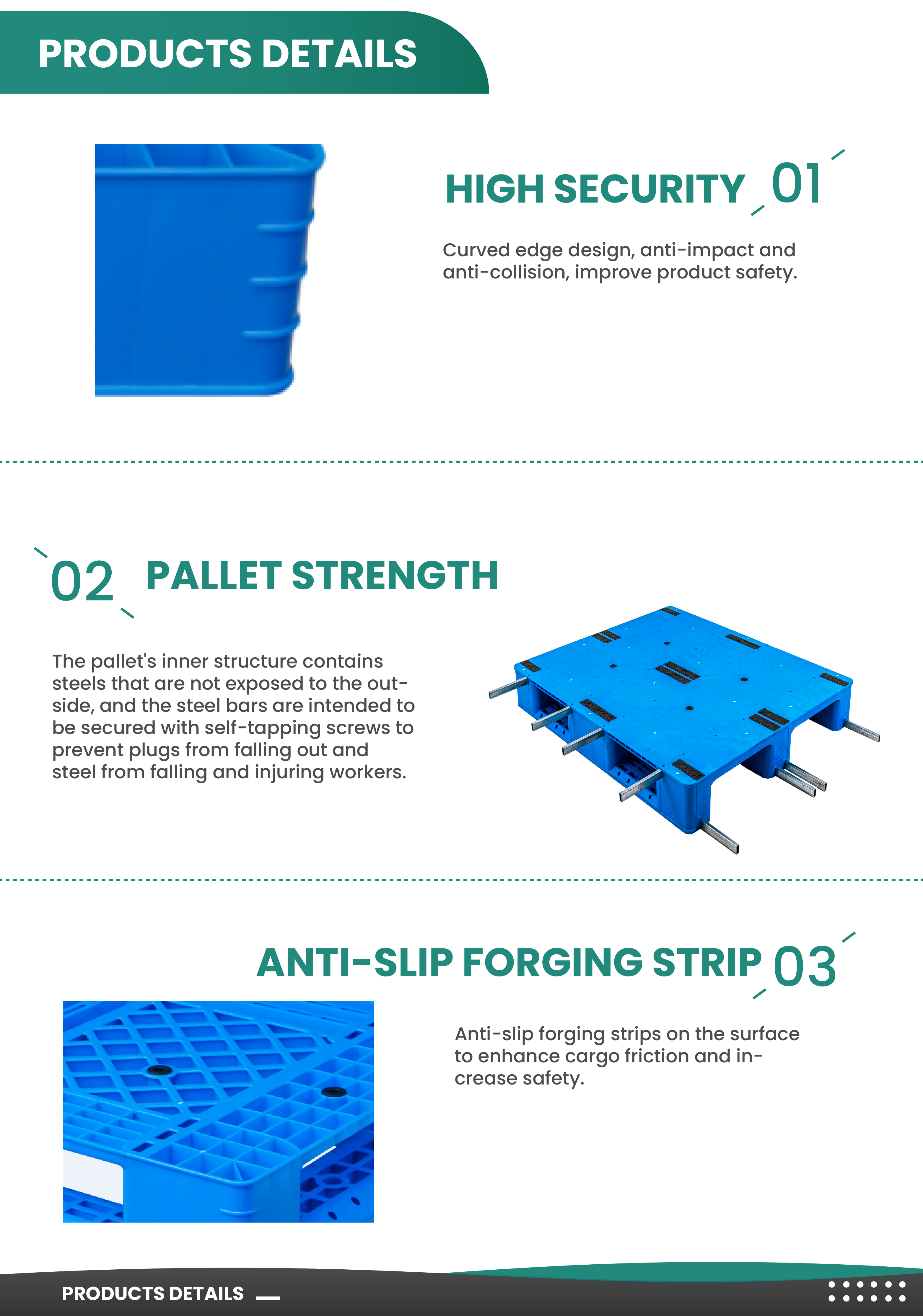Plastic pallet reinforced corners