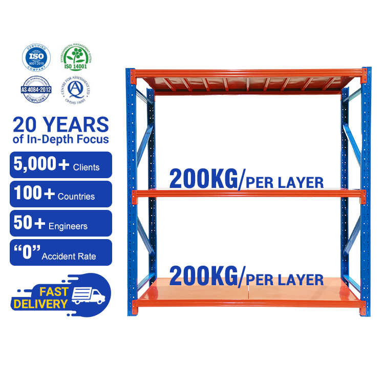 Factory Price 200kg Layer Capacity Modular Metal Frame Garage Storage Shelf for Small Parts Warehouse