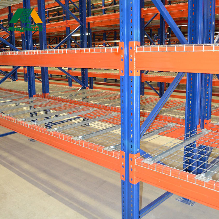 Galvanized/Powder Coated Wire Mesh Decking 1000kg Industrial Warehouse Storage Selective Pallet Racking System Factory Supply