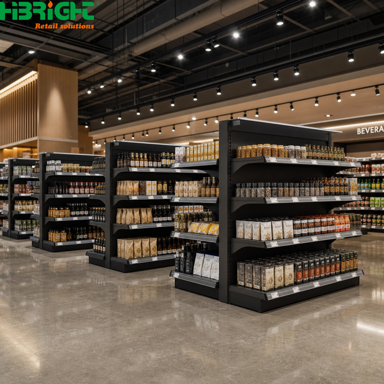 One-stop Supermarket Shelving Heavy Duty Display Racks Equipment Solution With Free 3D Design For Grocery Store