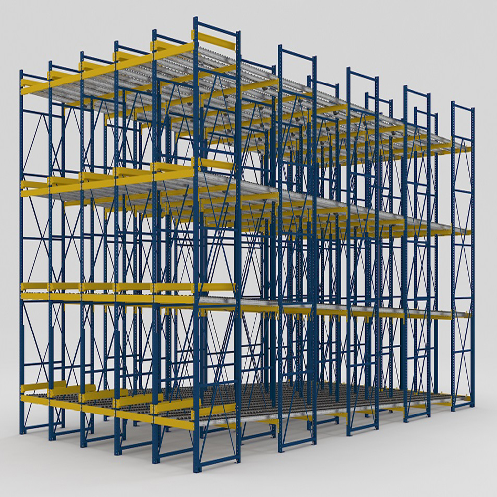 FIFO High Efficient Warehouse Storage Gravity Pallet Flow Racks Roller Rack/Pallet Flow Racking