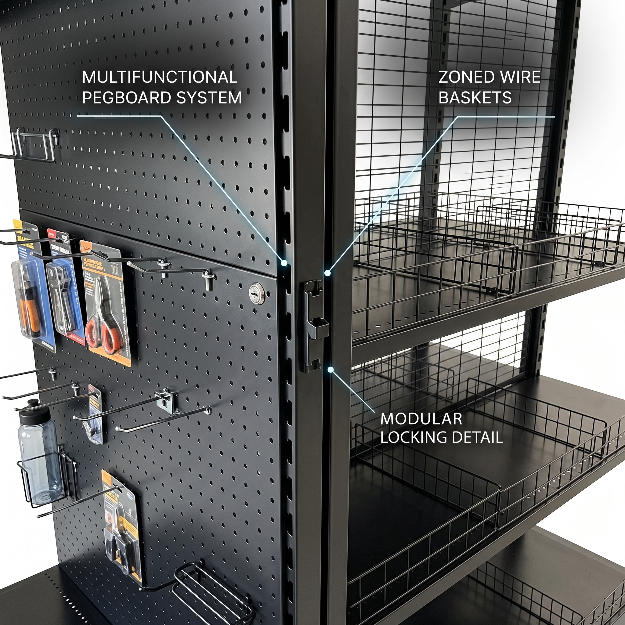 Customizable Metal Gondola Shelving Retail Store Display Racks Supermarket Aisle Shelves OEM ODM