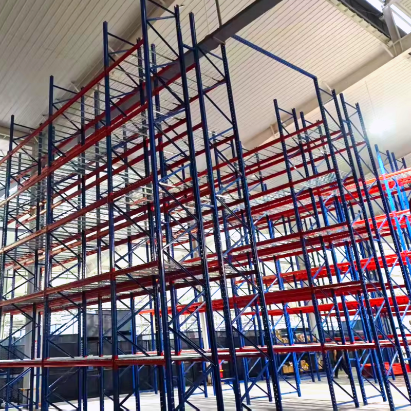 High Throughput 5 Metal Selective Pallet Frame Heavy Duty Industrial Racking System Wide Aisle for Production Plant Delivery Hub